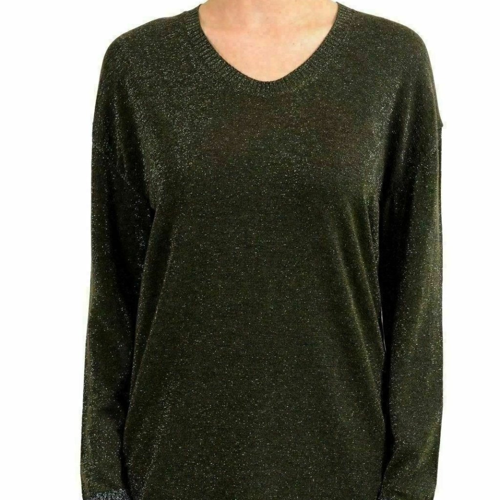 Just Cavalli Women's Wool Green Sparkling Sweater